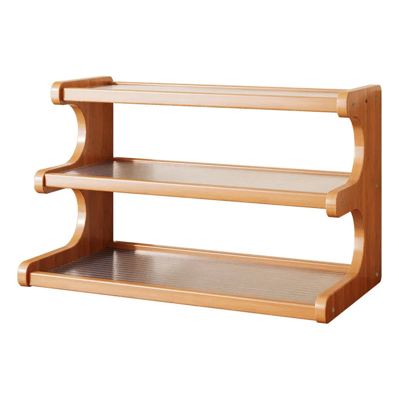 Bamboo Desktop Storage Rack Cup Dish Stationery Holder Books Shelf Bookcases Multi-layer Desk Organizer Office Home Supplies