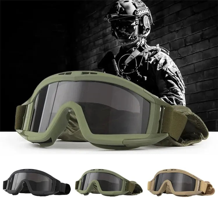 Explosion Proof Shooting Tactical Goggles Anti-impact CS War Game Airsoft Paintball Hunting Mounteering Goggles Glasses