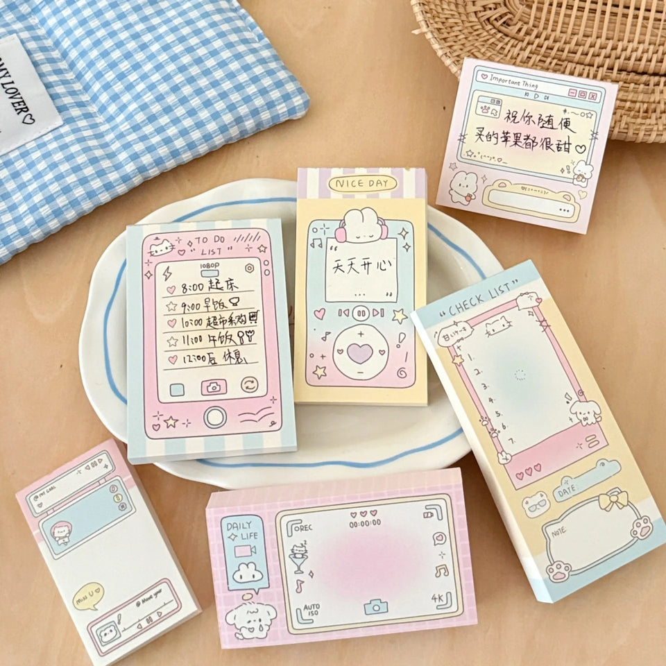 100 Sheets Cute Memo Book Non Sticky, Tearable Leave a Message Notebook Handheld Notes
