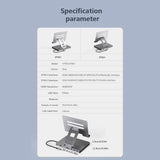 Aluminum Type C Docking Station Laptop Stand /9 in 1 for Fast Data Transmission and Expanded 2xHDMI4K USB3.0 HUB