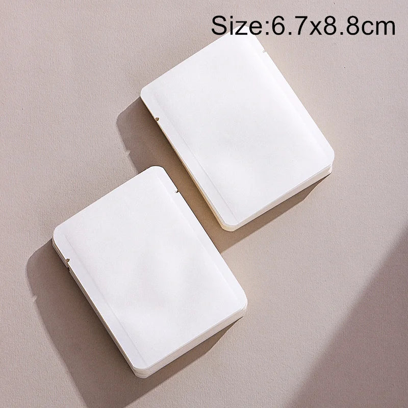 StoBag 200pcs Wholesale Cotton Paper White Packaging Bags Small Heat Sealing for Tea Coffee Powder Storage Pouches Portable