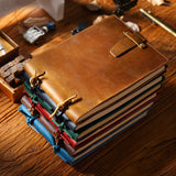 Genuine Leather Sketchbook Retro Painting Notebook Boy"s Girl Student Leather Binding Notebook Classic Handmade Notepad