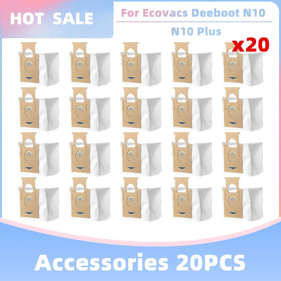 Compatible for Ecovacs Deeboot N10 / N10 Plus Replacement Accessories Parts Main Side Brush Hepa Filter Dust Bag Mop Cloth