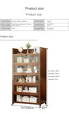 Bookshelf, bookcase, dust-proof floor-standing storage rack, household children and students storage rack with doors