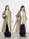CHIC VEN Women Long Trench Coat Loose Casual New Plaid Patchwork Female Windbreaker Office Ladies Outerwear Spring Autumn 2025