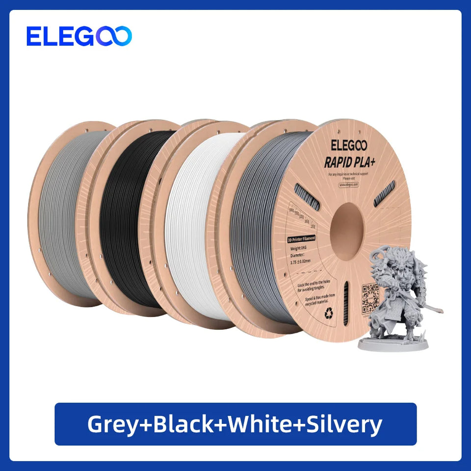 ELEGOO RAPID PLA+ Filament 1.75mm, 3D Printer Filament, Support 30-600mm/s Printing Speed, Compatible with Most FDM 3D Printers
