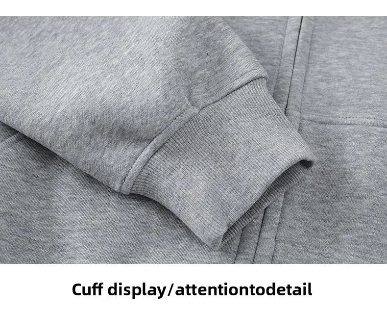 American Retro Hoodie Sweatshirt Autumn Winter Men's Loose Casual Open Cardigan Jacket Comfortable Long Sleeve Zipper Pure Wear