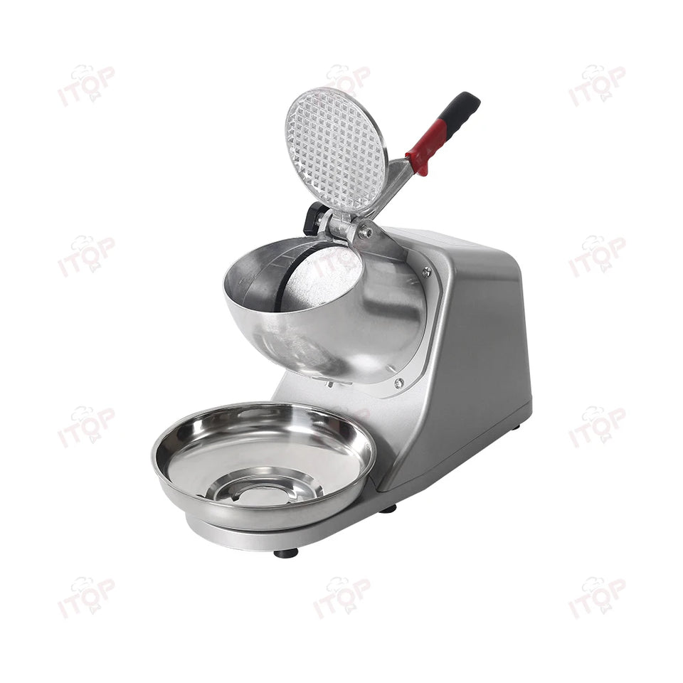 ITOP Ice Crusher Small Commercial Ice Shaver Stainless Steel Shaved Ice Machine Snow Cone Maker