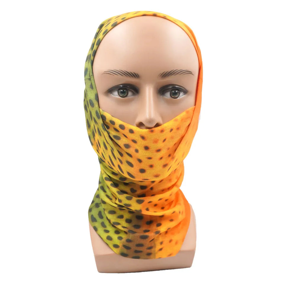 Fish Scales Pattern Neck Gaiter Fishing Face Mask Men Women Outdoor Sport Seamless Tube Bandana Headband Balaclava Cycling Scarf
