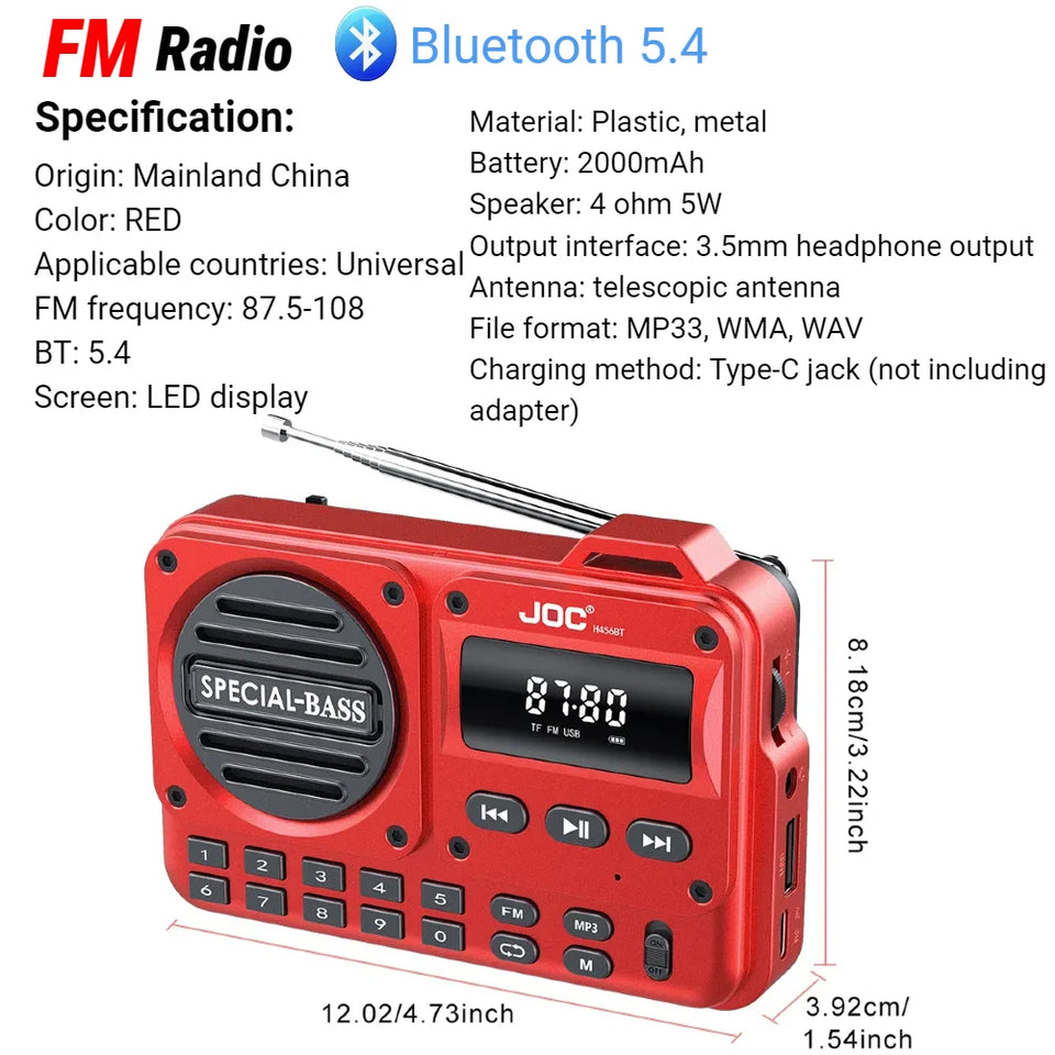 FM/AM Pocket Radio Player Telescopic Antenna Dual Band Music Player Radio Battery Powered Pocket Stereo Radio Built-in Speaker