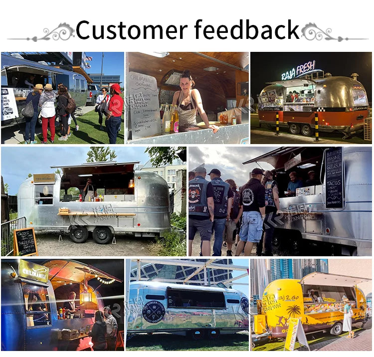 mobile food vending cart with multifunctional and spacious interior, serving as a portable kitchen trailer
