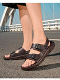 Summer Sandals for Men Lightweight Cushioned Slippers with Anti Slip and Breathable Arch Support Classic Double Button Sandals