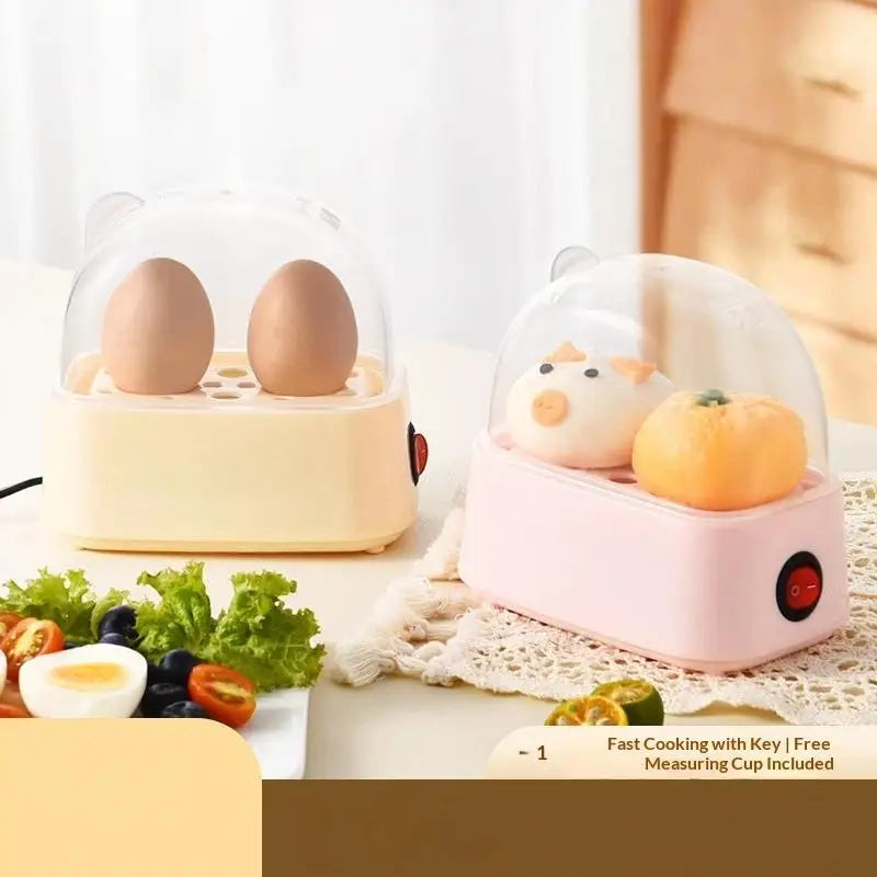 Electric Egg Boiler Automatic Cooker Rapid Egg Boiler Breakfast Machine Multi-Function Egg Cooker 2 Eggs Portable Food Steamer