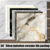 Self Adhesive Imitation Tile Wall Sticker Waterproof Anti Moisture Bathroom Wallpaper Decorative Faux Tile Film For Home Decor
