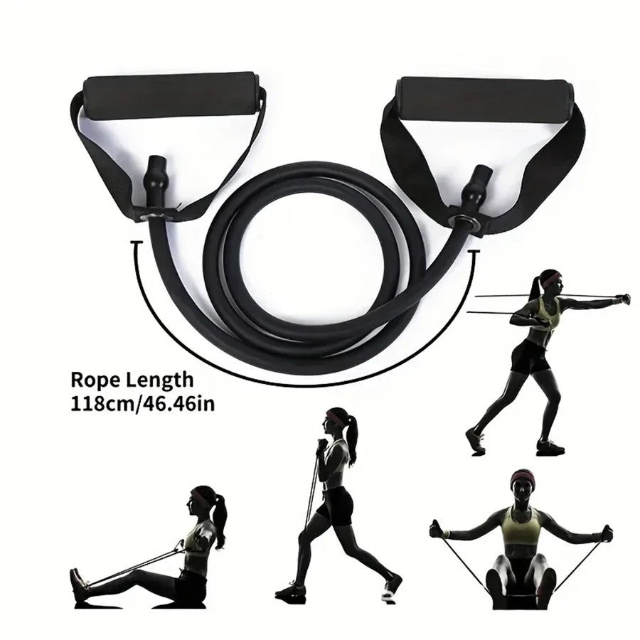 Resistance Band Set with Handles – 3 Levels of Strength for Home Gym, Yoga & Rehab, Full Body Workout Kit