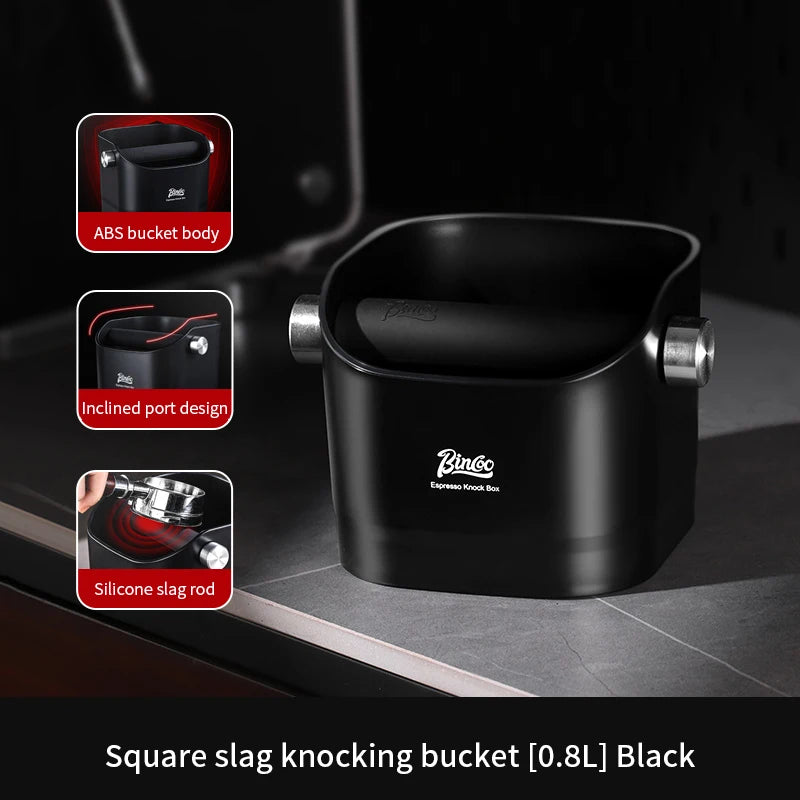 Bincoo 0.8L Coffee Knock Box Espresso Grounds Container Anti Slip Espresso Dump Bin Grind Beveled Barista Goods Cafe Accessories