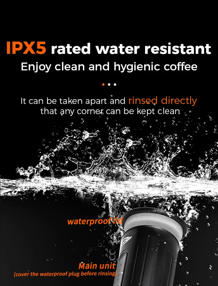 IKAPE Portable Coffee Machine Fit Capsules Ground Coffee Handheld Coffee Maker Manually For Camping Hiking No Heating Function
