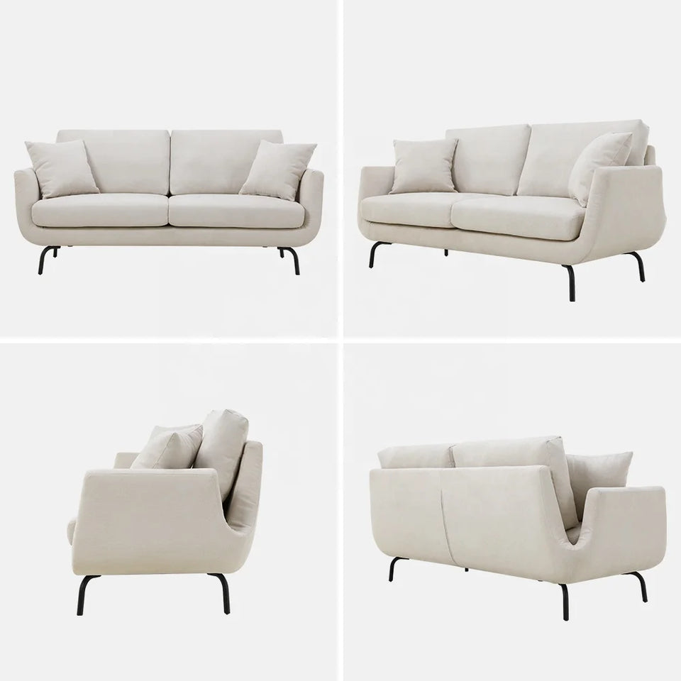Furniture White Living Room 2 Seater Modern Nordic Scandinavian Upholstery Small Comfy High Quality