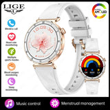LIGE New 1.19inch AMOLED Fashion Ladies Smart Watch Bluetooth Call Sports Bracelet Women’s Health Waterproof Diamond Smartwatch
