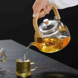 Steaming and boiling teapot, heating and boiling tea, glass kettle, household tea set, boiling