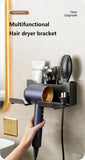 Hair Dryer Holder Wall Mount Suction Cup Bathroom Organizer Wall Mount Hairdryer Holder Straightener Stand Rustproof