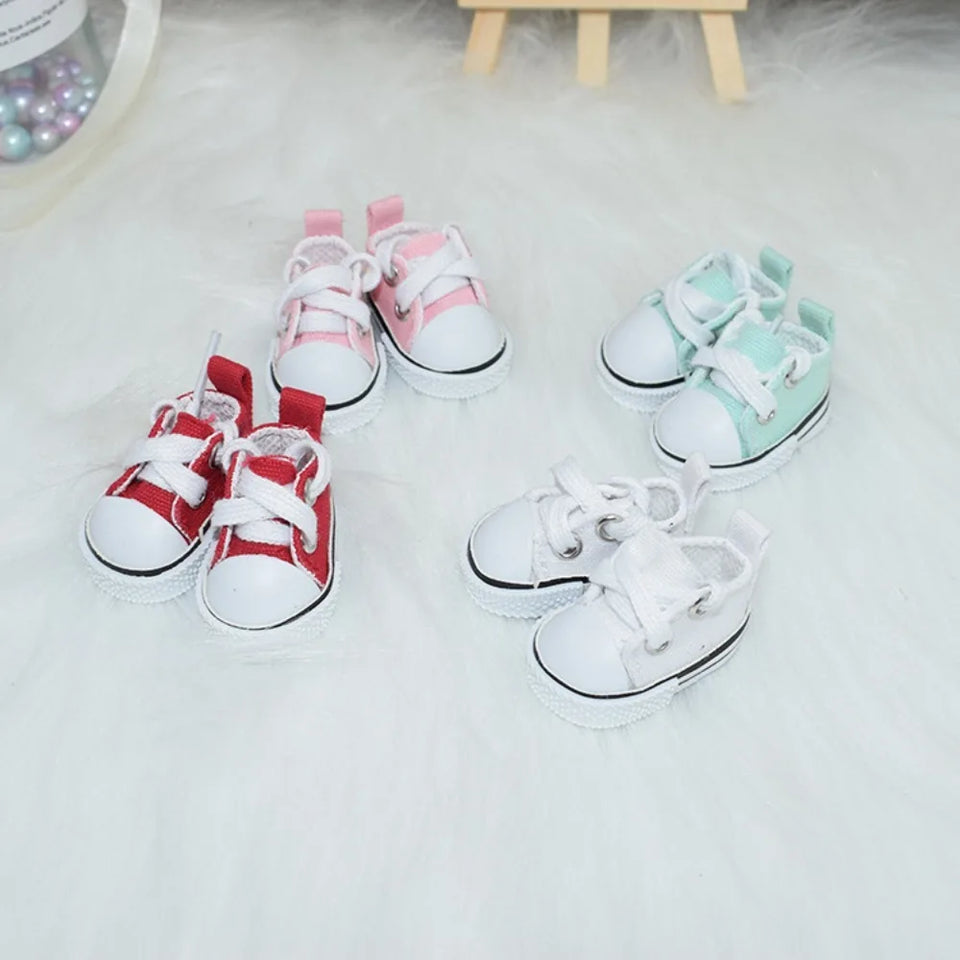 Hand-made Doll Shoes Replacement 4.5cm Doll Replacement Accessories Multiple Styles DIY Canvas Shoes for 15CM Cotton Doll