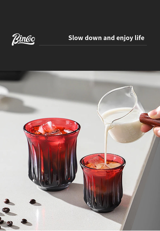 Bincoo High End Coffee Cup Elegant Retro Glass for Americano Dirty Flat White Espresso and Latte Available in 90/200/240/400ml