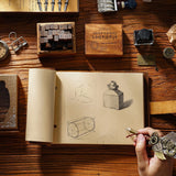 Genuine Leather Sketchbook Retro Painting Notebook Boy"s Girl Student Leather Binding Notebook Classic Handmade Notepad