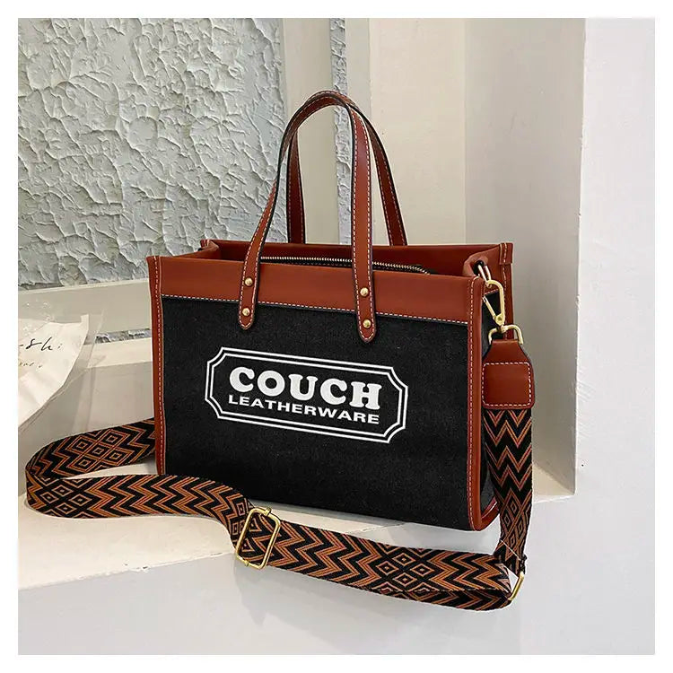 Canvas handbags women's 2023 new fashion all-match tote bag style large capacity shoulder messenger bag for woman