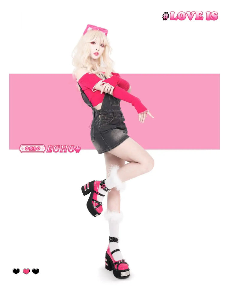 Japanese Retro Gothic Y2k Subculture Rivets Thick Heels High Heels Women's Shoes Sweet Lolita Shoes Spicy Girl