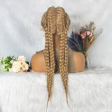 KIMA New Arrival 26 Inches Braided Wigs Synthetic Lace Front Hair Wig With Baby Hair for Black Women