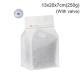 StoBag 50pcs White Cotton Paper Coffee Beans Packaging Bag with/No Valve Sealed for Powder Nuts Storage Stand Up Reusable Pouch