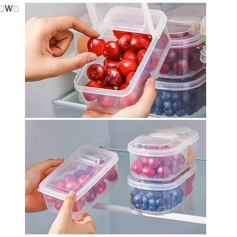 〔W〕Fruit Vegetable Packaging Food Storage Box Kitchen Refrigerator Fresh-keeping Box Classified Grid Food Storage Containers
