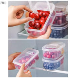 〔W〕Fruit Vegetable Packaging Food Storage Box Kitchen Refrigerator Fresh-keeping Box Classified Grid Food Storage Containers