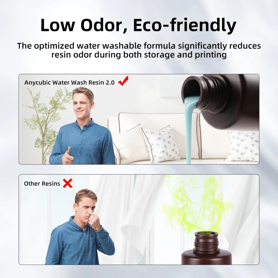 ANYCUBIC Water-Wash Resin 3kg High Precision Low Odor Low Viscosity 3D Printing Standard Photopolymer For LCD 3D Printer