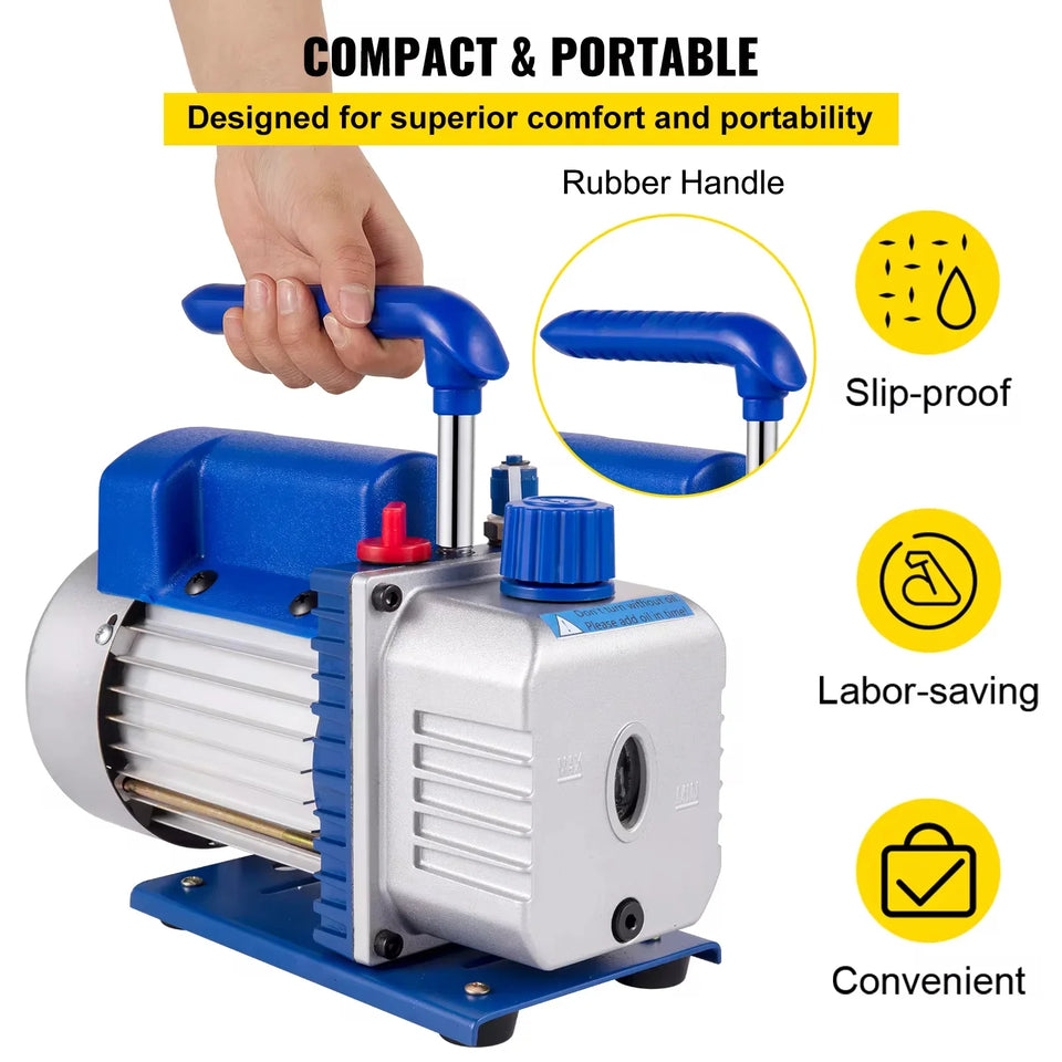 SIHAO 4.8CFM 1/3HP Refrigeration Vacuum Pump Air Conditioning for Automobile Vacuum Evacuation Car Refrigeration Repair Tools