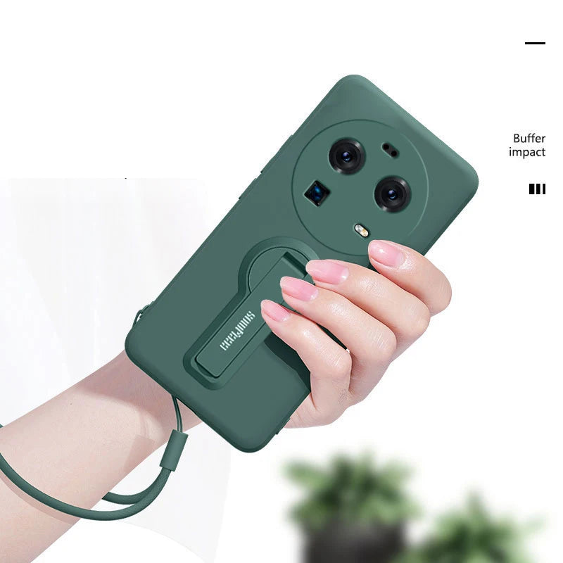 Silicone Phone Case for OPPO Find X6 X9 X8 X7 X5 X3 Pro Ultra Case Soft Back Cover With Holder Bracket Screen Protector