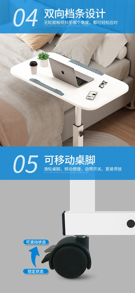 Multi-Functional Folding Small Table Movable Bedside Desk for Children's Reading & Writing Dormitory Home Side Table