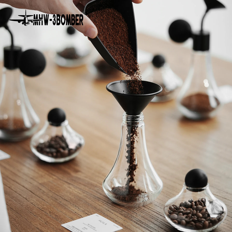 MHW-3BOMBER Coffee Aroma Bottle Coffee Display Jar Glass Creative Fragrance Bottle Coffee Aroma Display Coffee Accessories