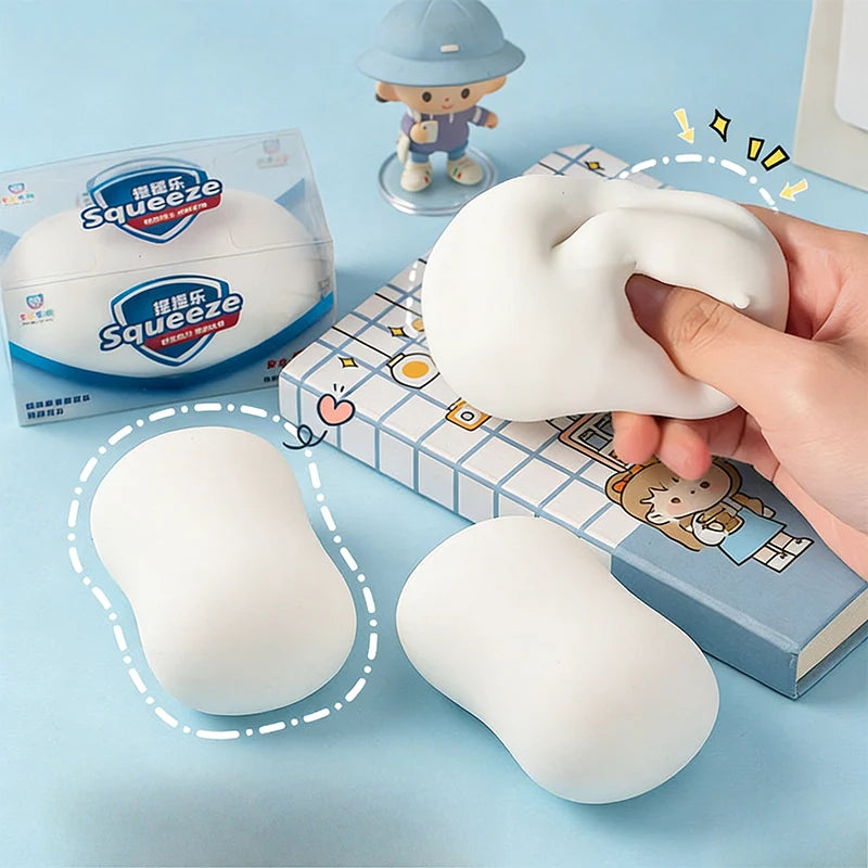 Soft White Soap Squishy Slime Toy Cube Stress Relief Decorative Home Room Square Slow Rebound Gift for Festivals