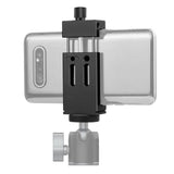 Aluminum Alloy Mobile Phone Holder Clip for Smartphone with Spirit Level Cold Shoe Mount 1/4 3/8 Hole Tripod Head Clamp Bracket