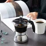 4 Cups Moka Pot Stainless Steel Coffee Pot Quickly Make Espresso Italian Coffee Machine Home Brewing Kettle for Electric Stove