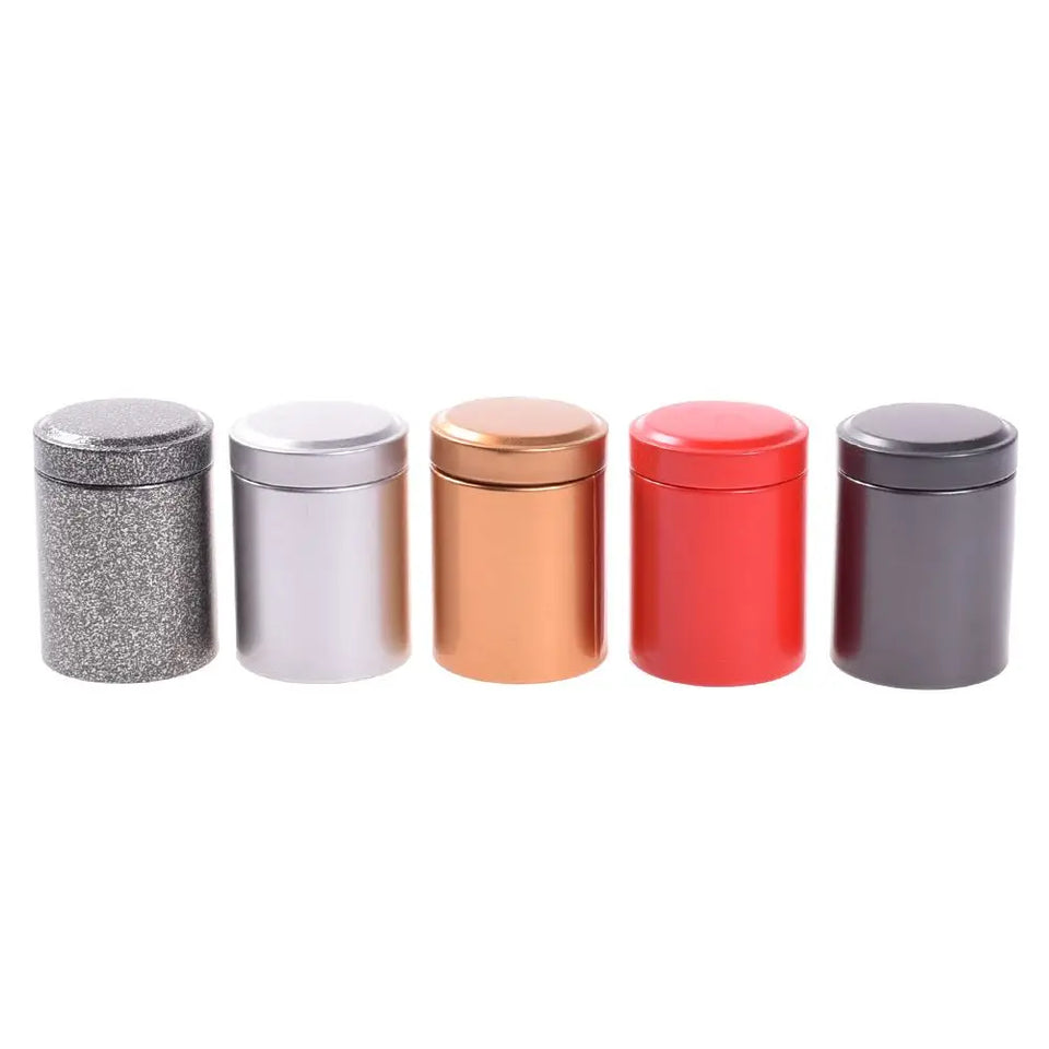 Round Shaped Jar Eco-Friendly Coffee Tea Caddy Mini Tin Storage Box Round Sealed Iron Box For Coffee Storage Home Decor Tea
