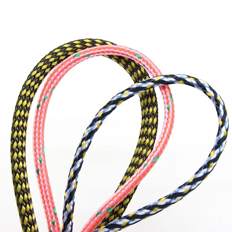 1~100m New Braided Cable Sleeve 4 8 12mm Flexible PP Cotton + PET Yarn Harness Sheath Dust Proof Wire Sleeving Protection Wrap
