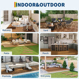 Acacia Wood Connected Deck Tiles for Patio & Outdoor Decor, 12"x12" Firm Weatherproof Non-Slip Wooden Flooring, 22/33 Panels