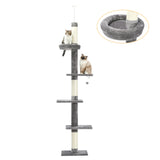 Adjustable Height Cat Tree for Indoor, Floor to Ceiling Cat Tower with Scratching Posts, Cat Scratcher Furniture, Kitten Toys
