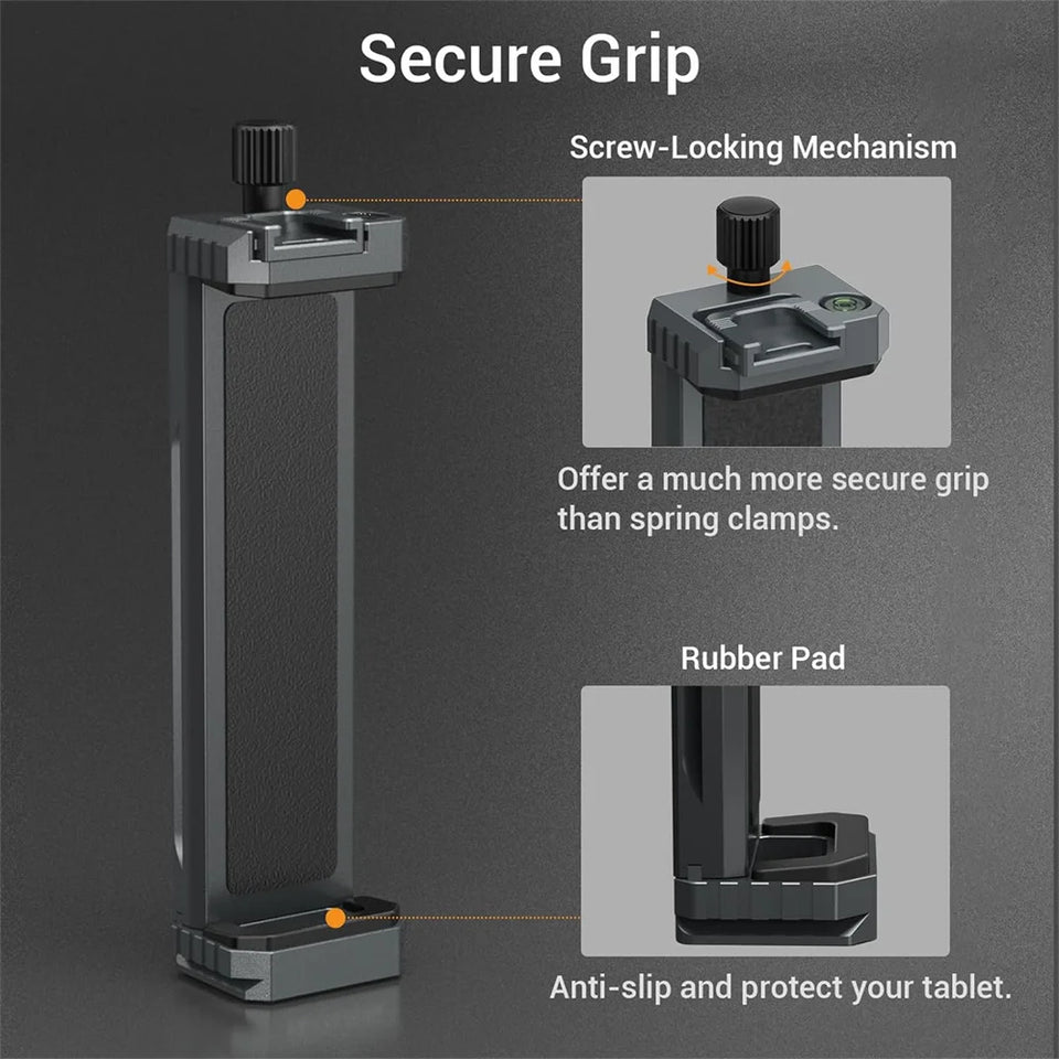 LEAPLIGHT Universal Aluminum Tablet Phone Stand Holder Clip Tripod Adjustable Bracket for Phones Ipro Tablets Tablet Holder