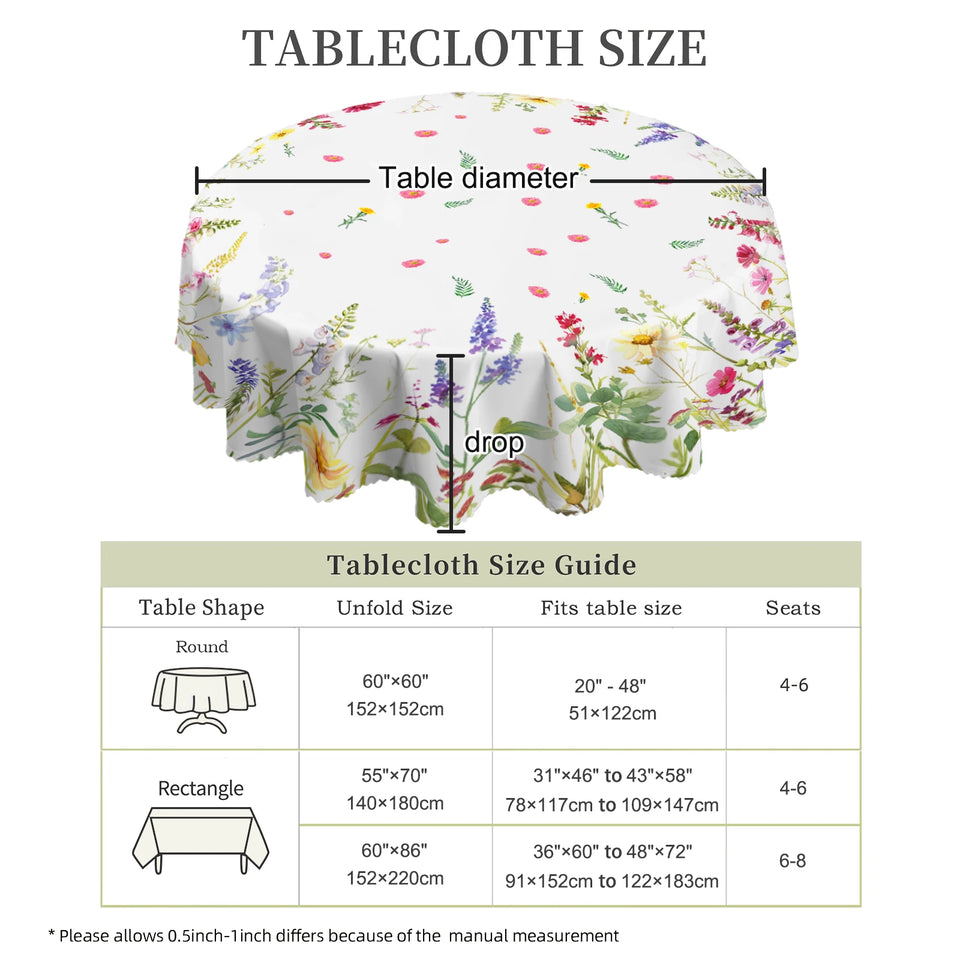 1 Piece, Floral Print Tablecloth + 4 Self-Adhesive Stickers, Embossed Edges, Suitable for Home Kitchen, Living Room Dining Table, Balcony Coffee Table, Holiday Party Tabletop Decoration Tablecloth, Outdoor Picnic Courtyard De