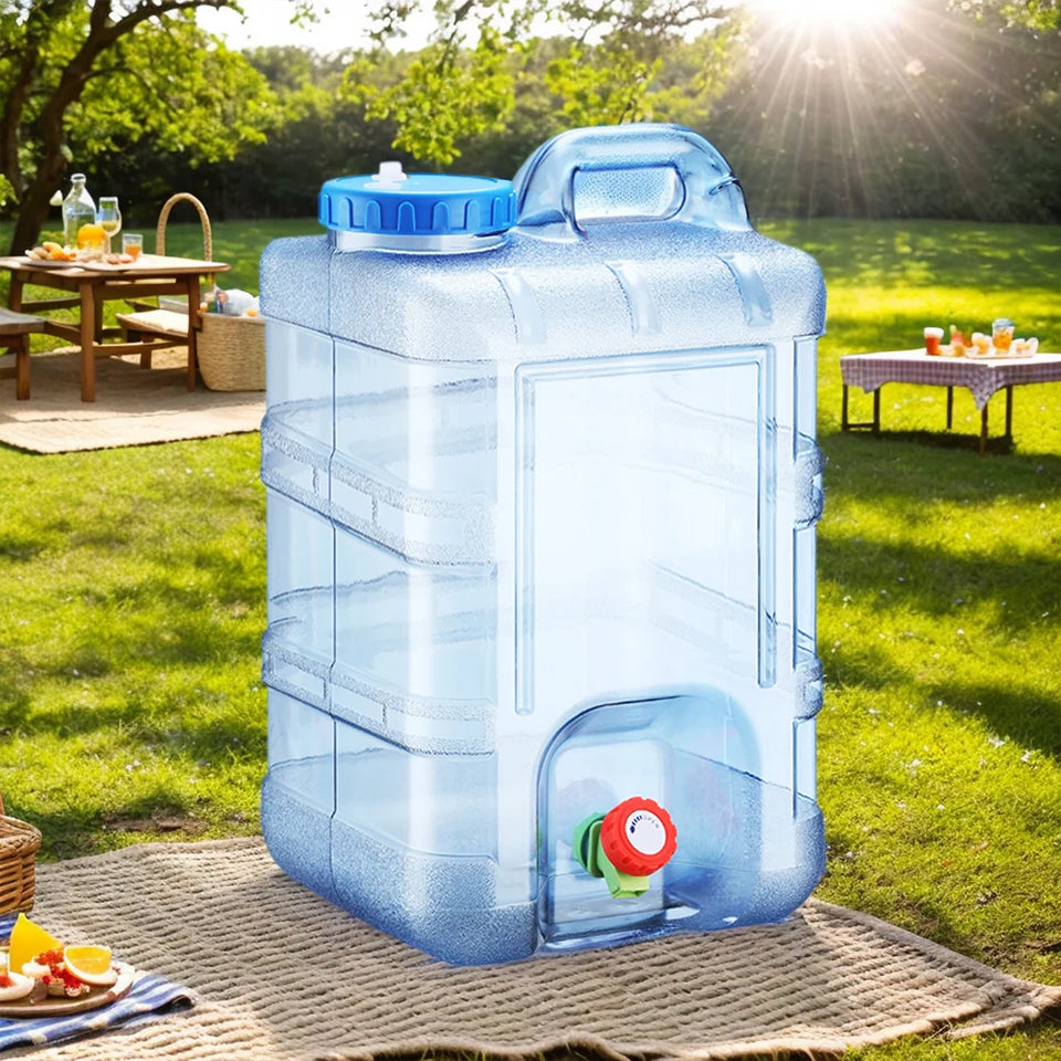 28L Water Storage Container Large Capacity Mineral Water Barrel Dustproof Camping Drinking Water Bucket for Self-Driving Tour