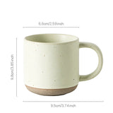 Speckled Ceramic Coffee Mug Modern White Frosted Design with Handle Unglazed Base Custom Small for Cafe